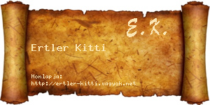 Ertler Kitti névjegykártya